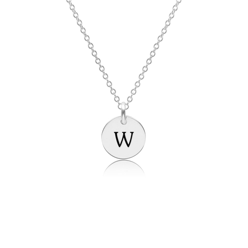 Mini Initial Circle Tag Necklace - Uppercase