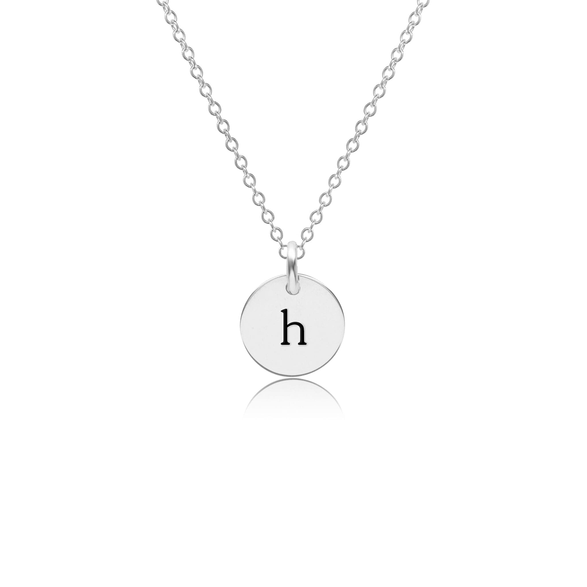 Mini Initial Circle Tag Necklace - Lowercase