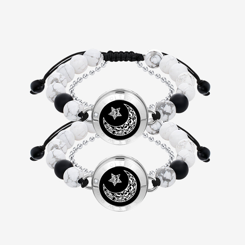 Moon and Moon Touch Bracelets with Matching Beads