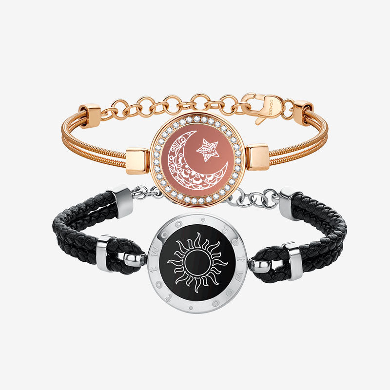 Sun & Moon Touch Bracelets (Snake Chain + Braided Cord)