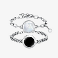 Soulmate 2.0 Touch Bracelets(Silver Cuban Chain+Silver Paperclip Chain)
